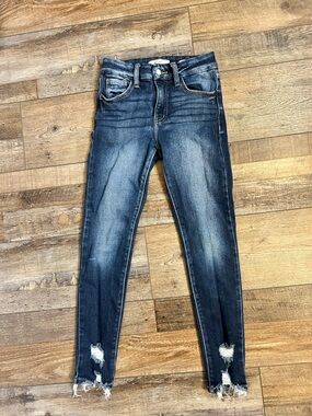 Girls Dark Wash Skinny Jeans - Blue